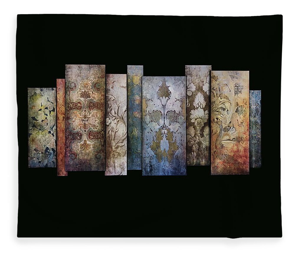 Fine Art Panels Fleece Blanket featuring the photograph Art Panels - Antique Wallpaper by Andrea Kollo