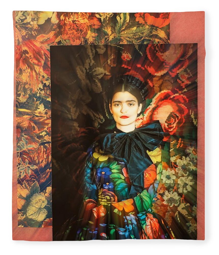 Frida Kahlo Fleece Blanket featuring the photograph Artistic Frida Kahlo Stream by Chuck Kuhn
