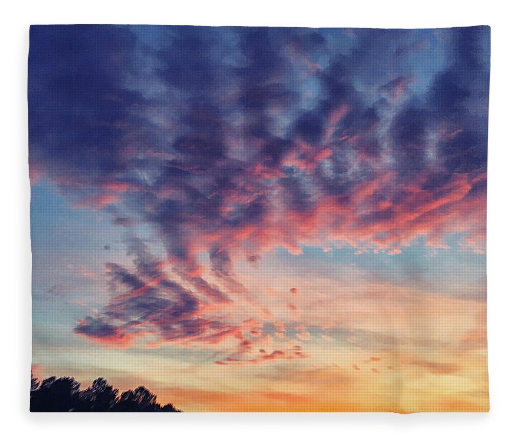 Colorful Fleece Blanket featuring the photograph Artistic Sunset by Michael Frank