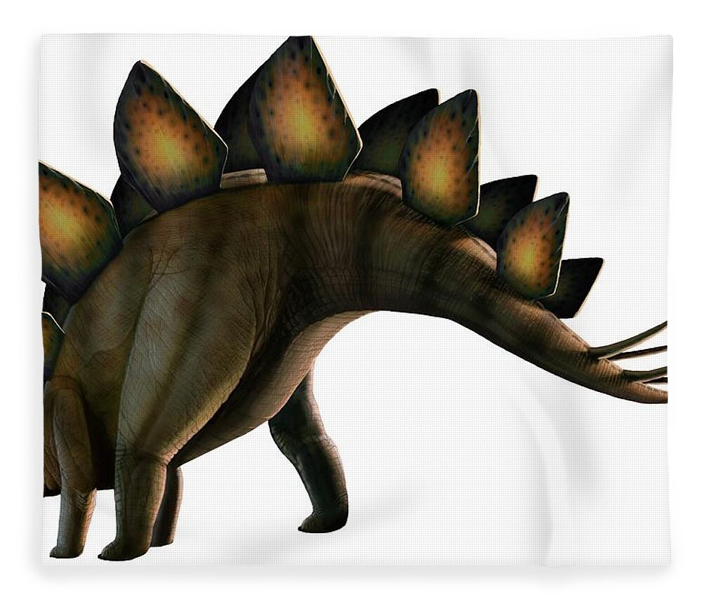 Jurassic Fleece Blanket featuring the digital art Artwork Of A Stegosaurus Dinosaur by Mark Garlick