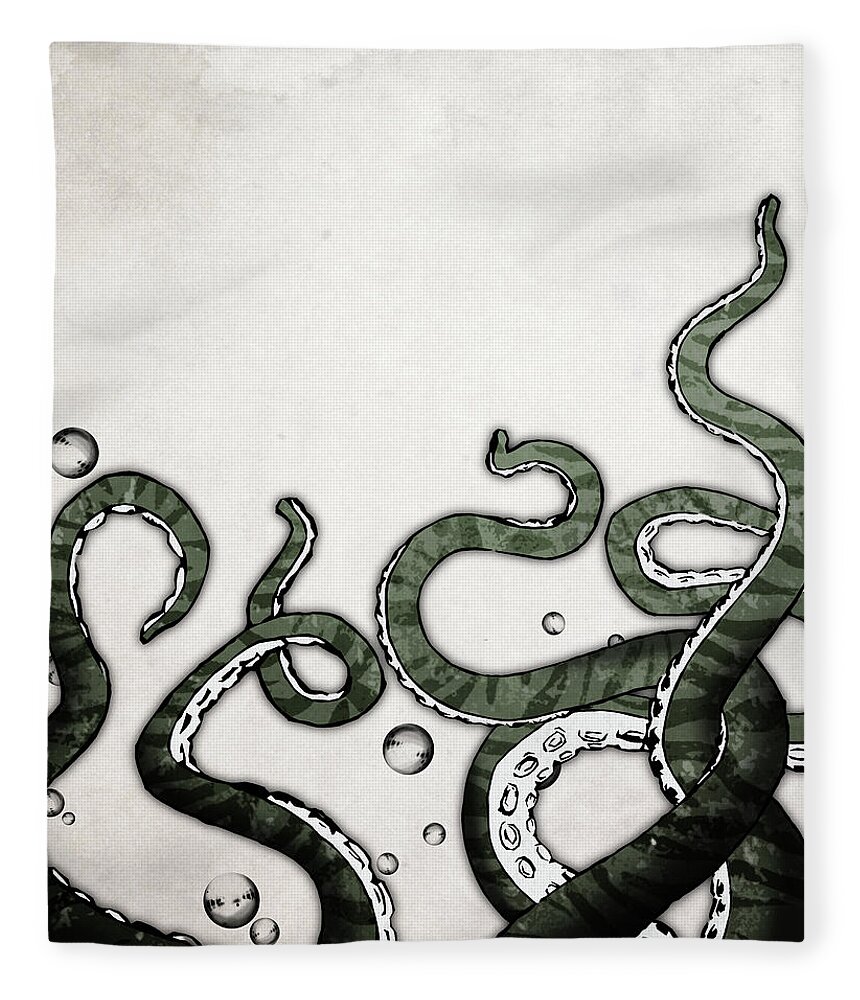 Octopus Fleece Blanket featuring the digital art Octopus Tentacles by Nicklas Gustafsson