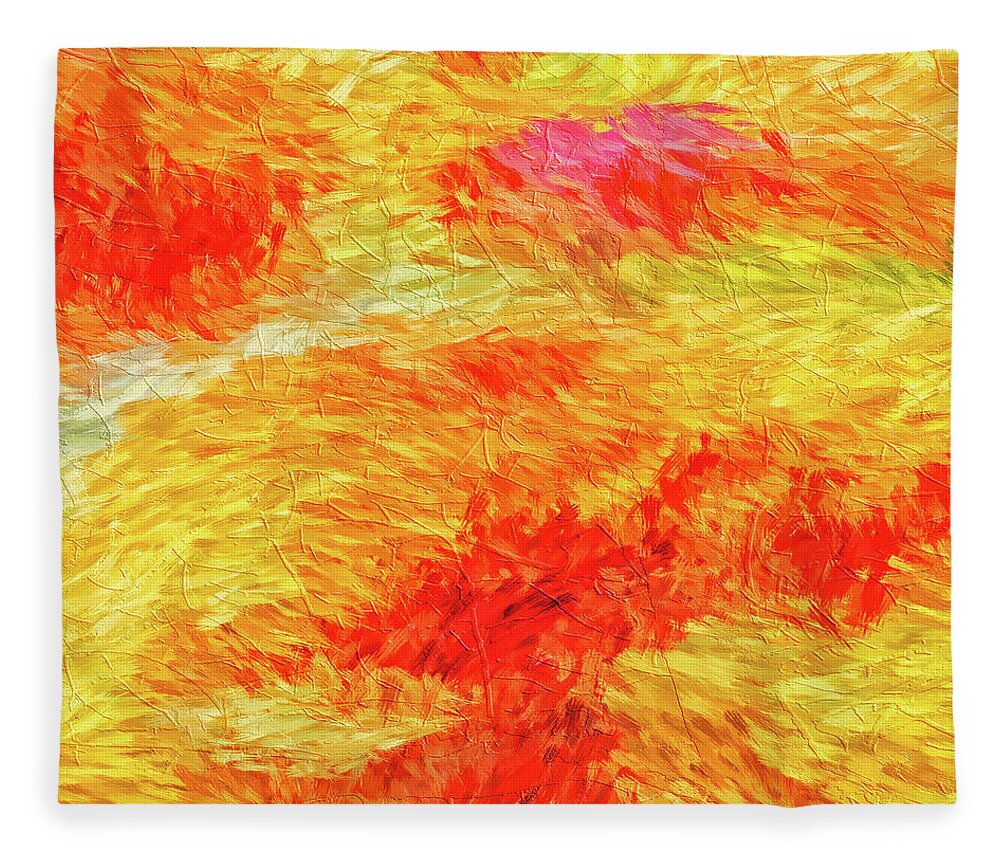 Abstract Fleece Blanket featuring the painting Autumn Impressions by Doreen Erhardt