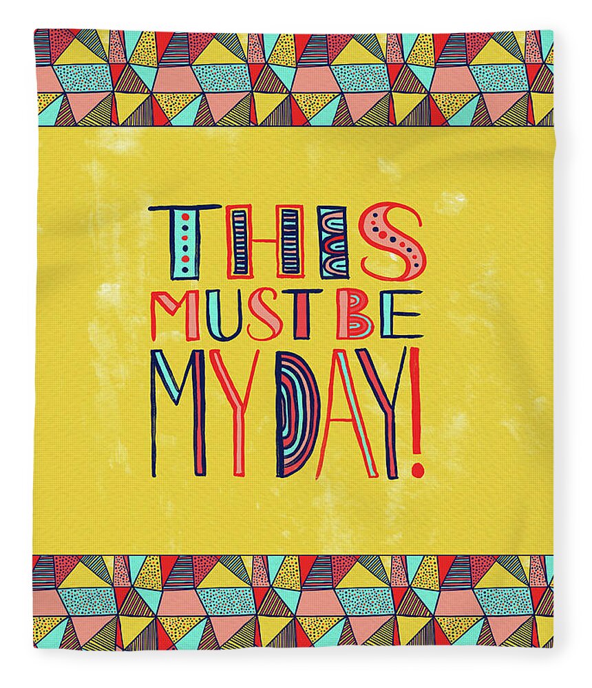 This Must Be My Day Fleece Blanket featuring the painting This Must Be My Day by Jen Montgomery