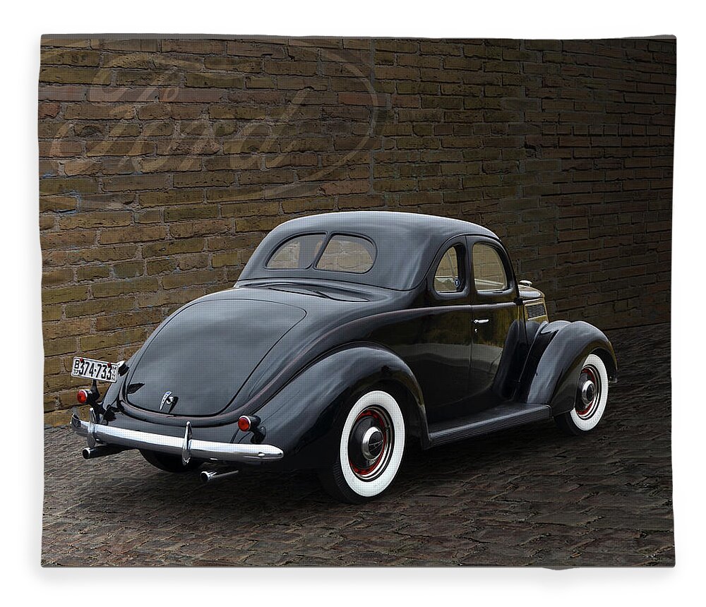 1937 Fleece Blanket featuring the photograph '37 Ford Coupe In An Old Alley by Ron Long
