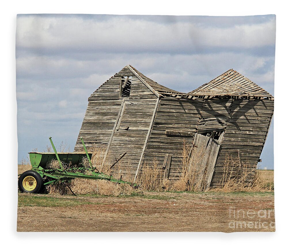Barn Fleece Blanket featuring the photograph Askew by Tiffany Whisler