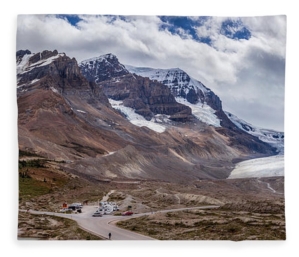 Photography Fleece Blanket featuring the photograph Athabasca Glacier Panorama by Alma Danison