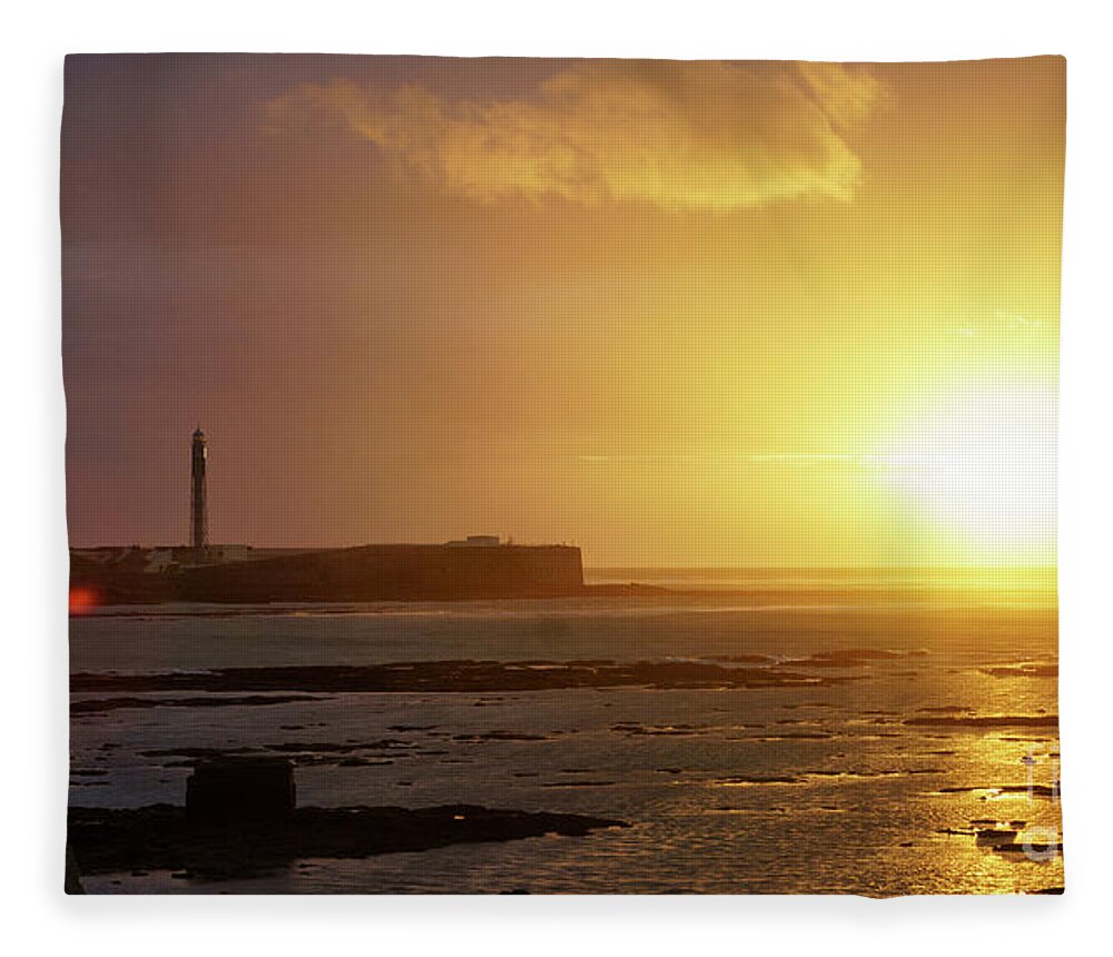 Coast Fleece Blanket featuring the photograph Atlantic Sunset Cadiz Spain by Pablo Avanzini