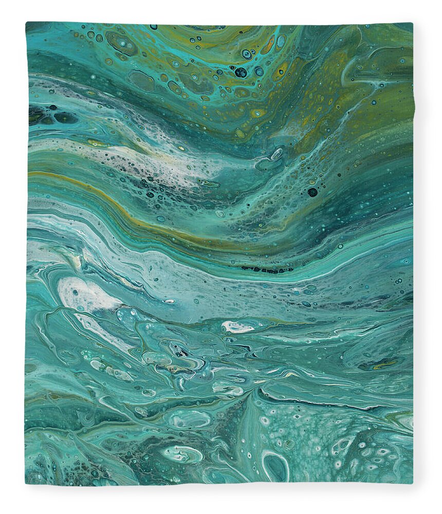 Abstract Fleece Blanket featuring the painting Aurora by Darice Machel McGuire