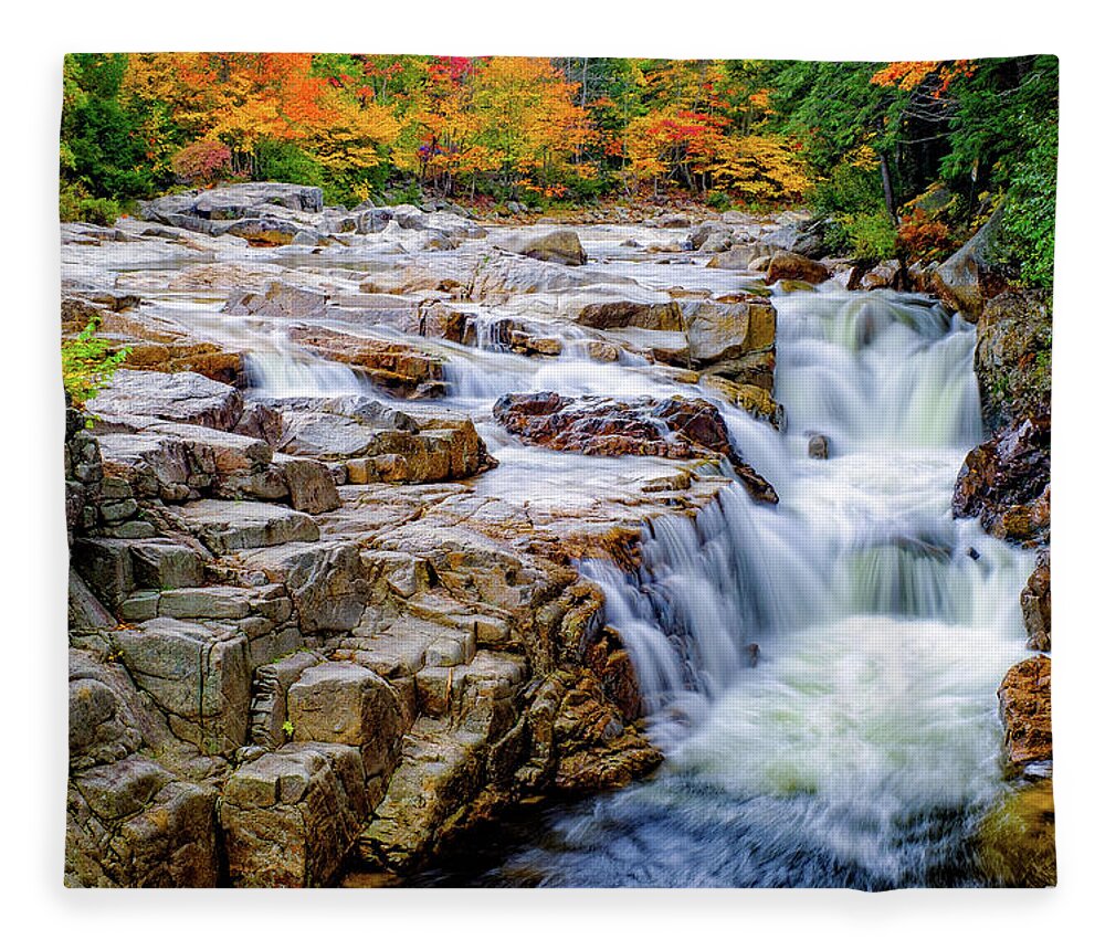 Albany Fleece Blanket featuring the photograph Autumn Color at Rocky Gorge by Jeff Sinon