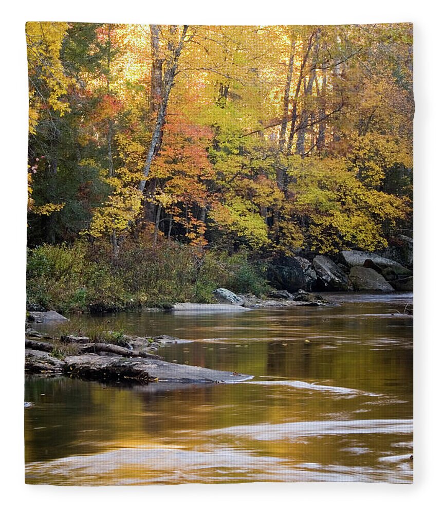 North Carolina Fleece Blanket featuring the photograph Autumn Reflection by Epicurean