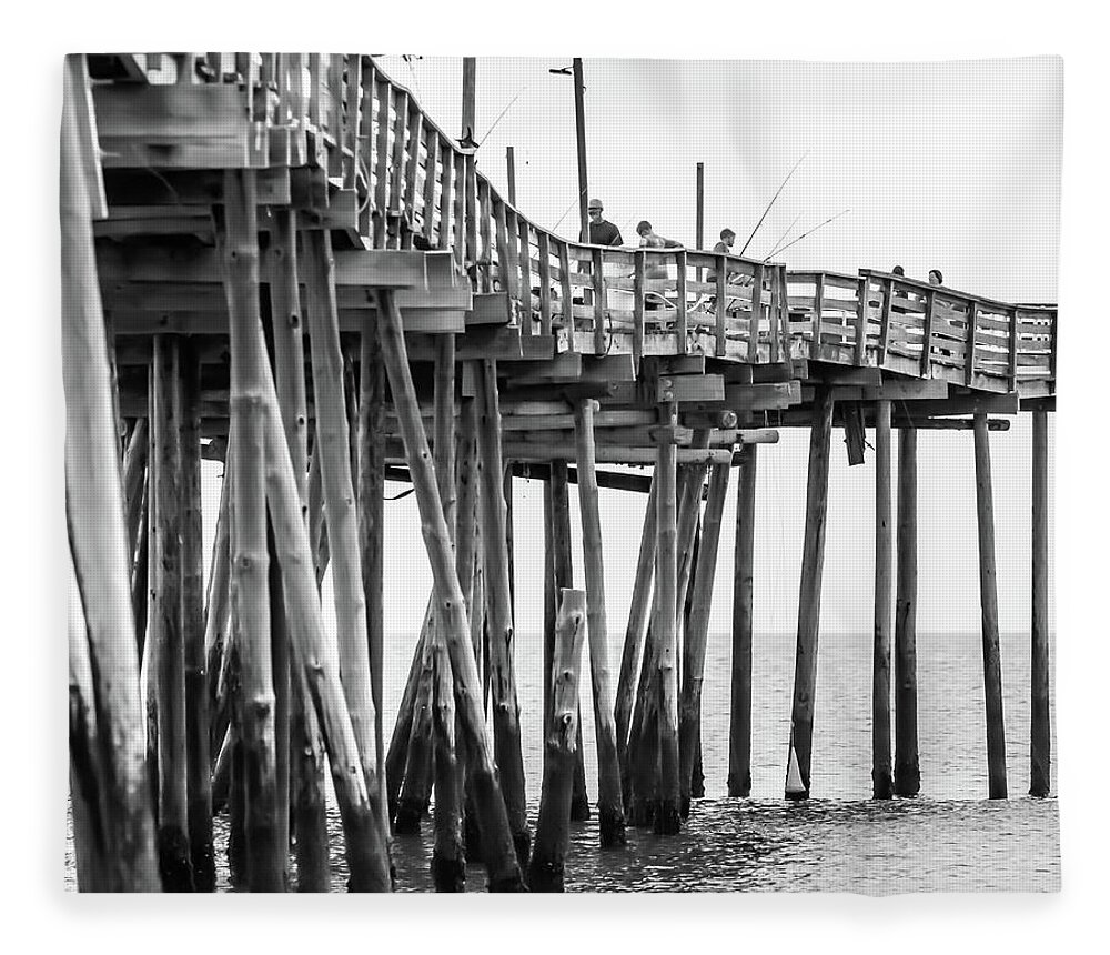 Ocean Fleece Blanket featuring the photograph Avalon Pier South by Donna Twiford
