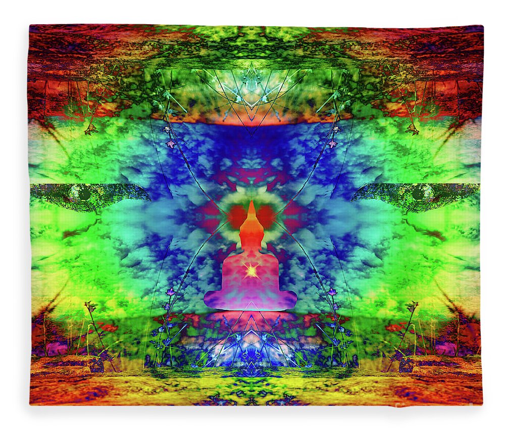 Spiritual Fleece Blanket featuring the digital art Awakening To The Truth by Atousa Raissyan