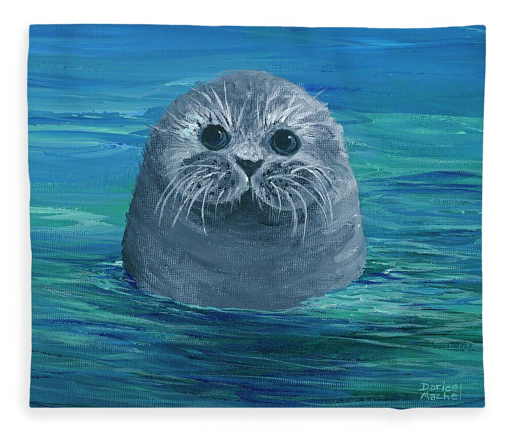 Baby Monk Seal Fleece Blanket by Darice Machel McGuire - Pixels