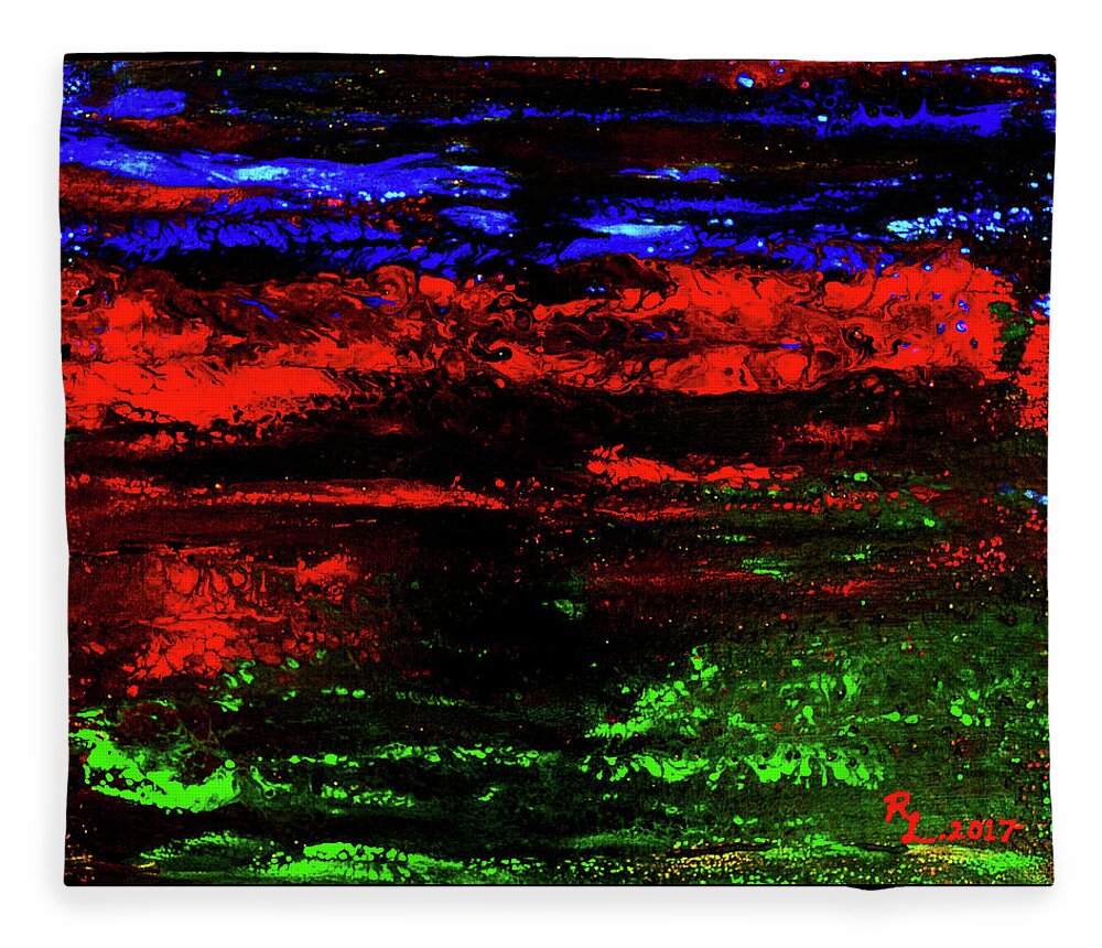 Abstract Fleece Blanket featuring the painting Balance by Renee Logan