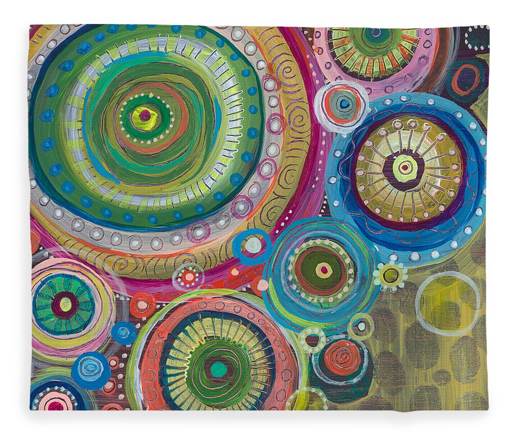 Balance Fleece Blanket featuring the painting Celebrate Chaos by Tanielle Childers