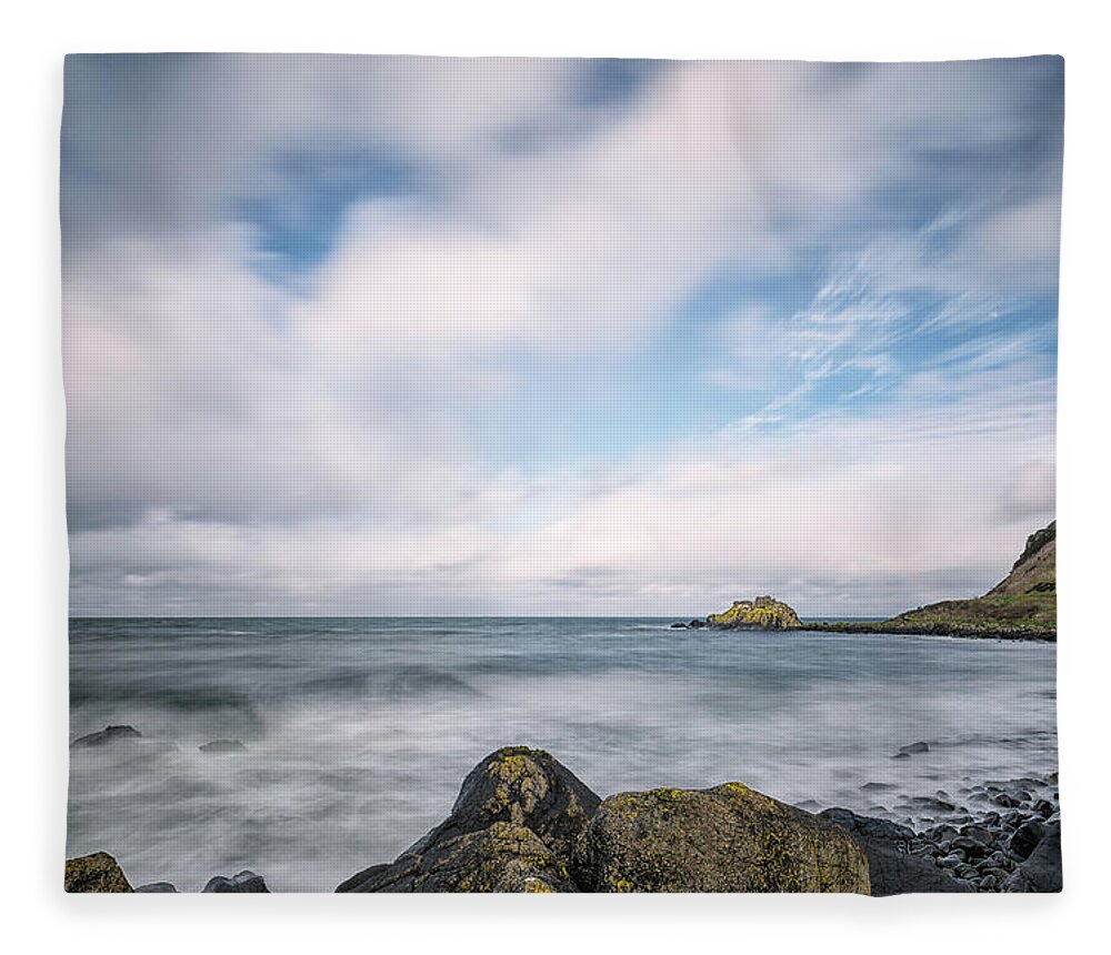 Cairncastle Fleece Blanket featuring the photograph Ballygalley Head by Nigel R Bell