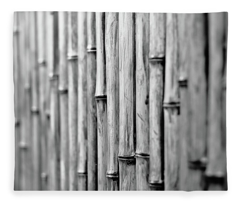 Bamboo Fleece Blanket featuring the photograph Bamboo Fence by George Imrie Photography