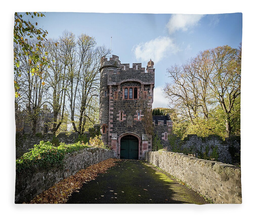 Barbican Fleece Blanket featuring the photograph Barbican Gate by Nigel R Bell