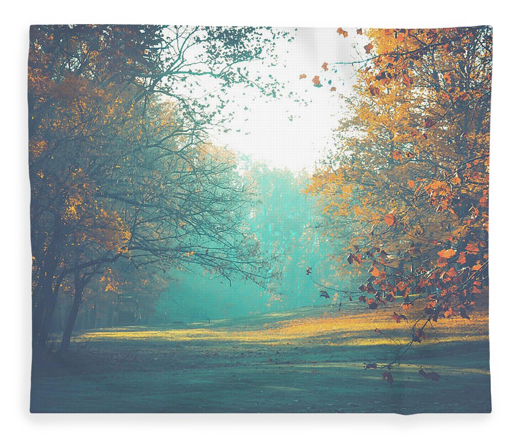 Teal Blue Fleece Blanket featuring the photograph Bashful by Michelle Wermuth
