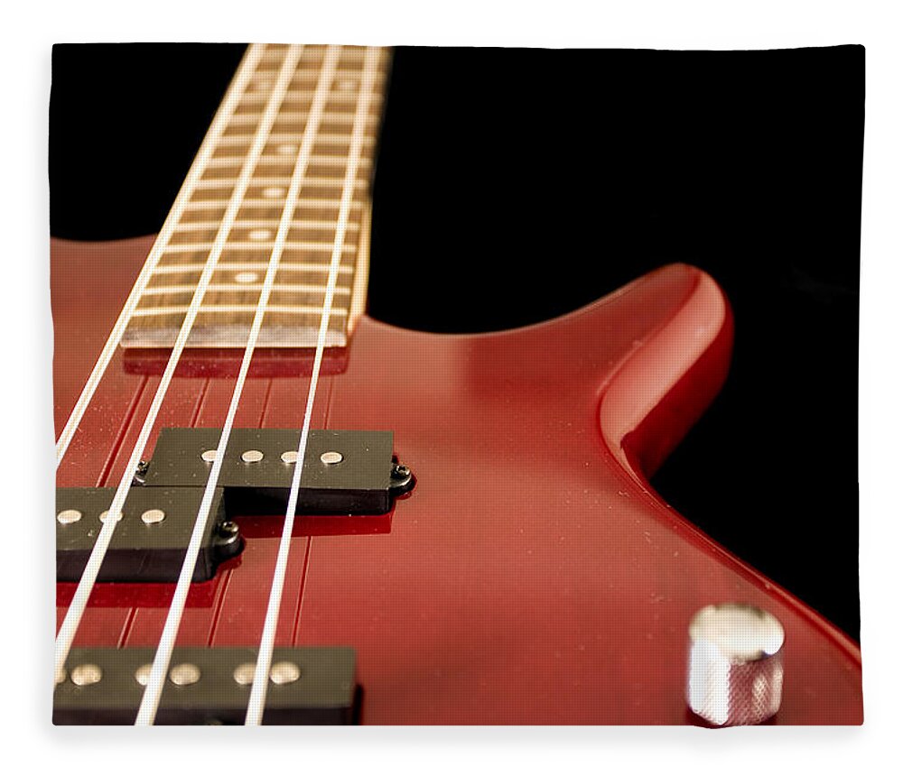 Rock Music Fleece Blanket featuring the photograph Bass Guitar by Felixr