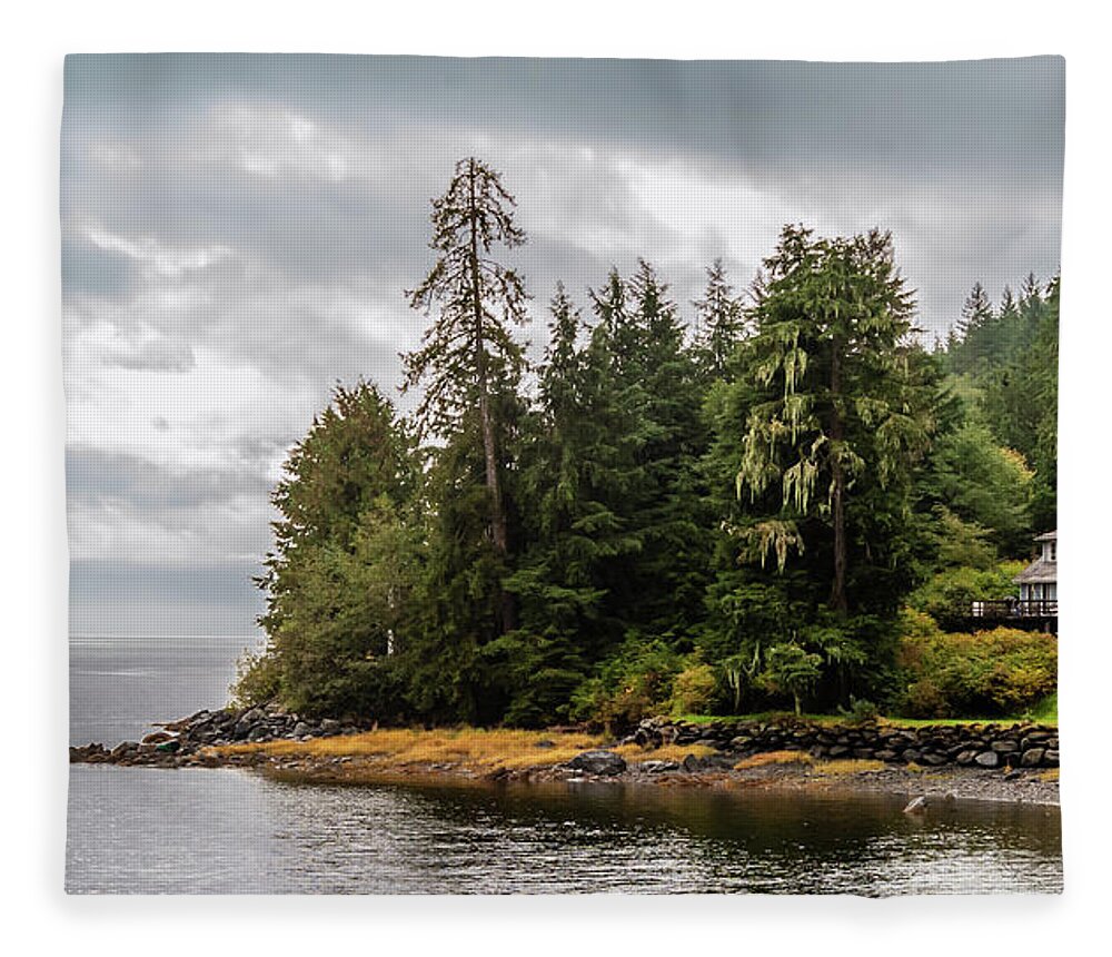 Ketchikan Alaska Fleece Blanket featuring the photograph Bayside home by Charles McCleanon