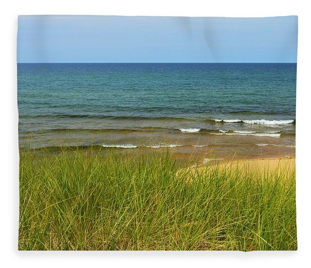Beach Grass Fleece Blanket featuring the photograph Beach grass by Tom Kelly