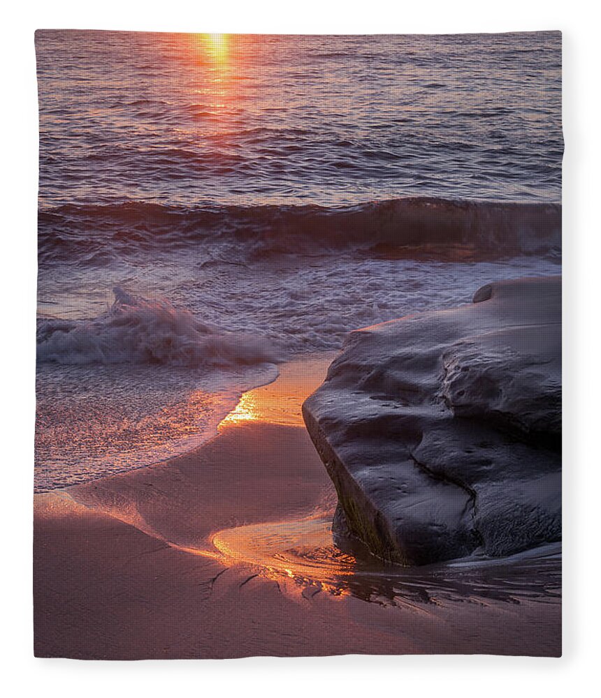 Beach Fleece Blanket featuring the photograph Beach Reflections by Aaron Burrows