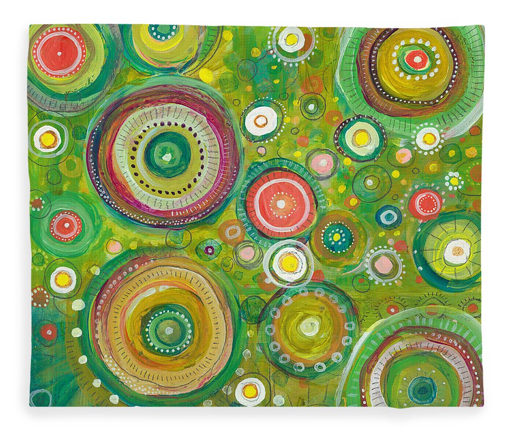 Beautiful Chaos Fleece Blanket featuring the painting Beautiful Chaos by Tanielle Childers