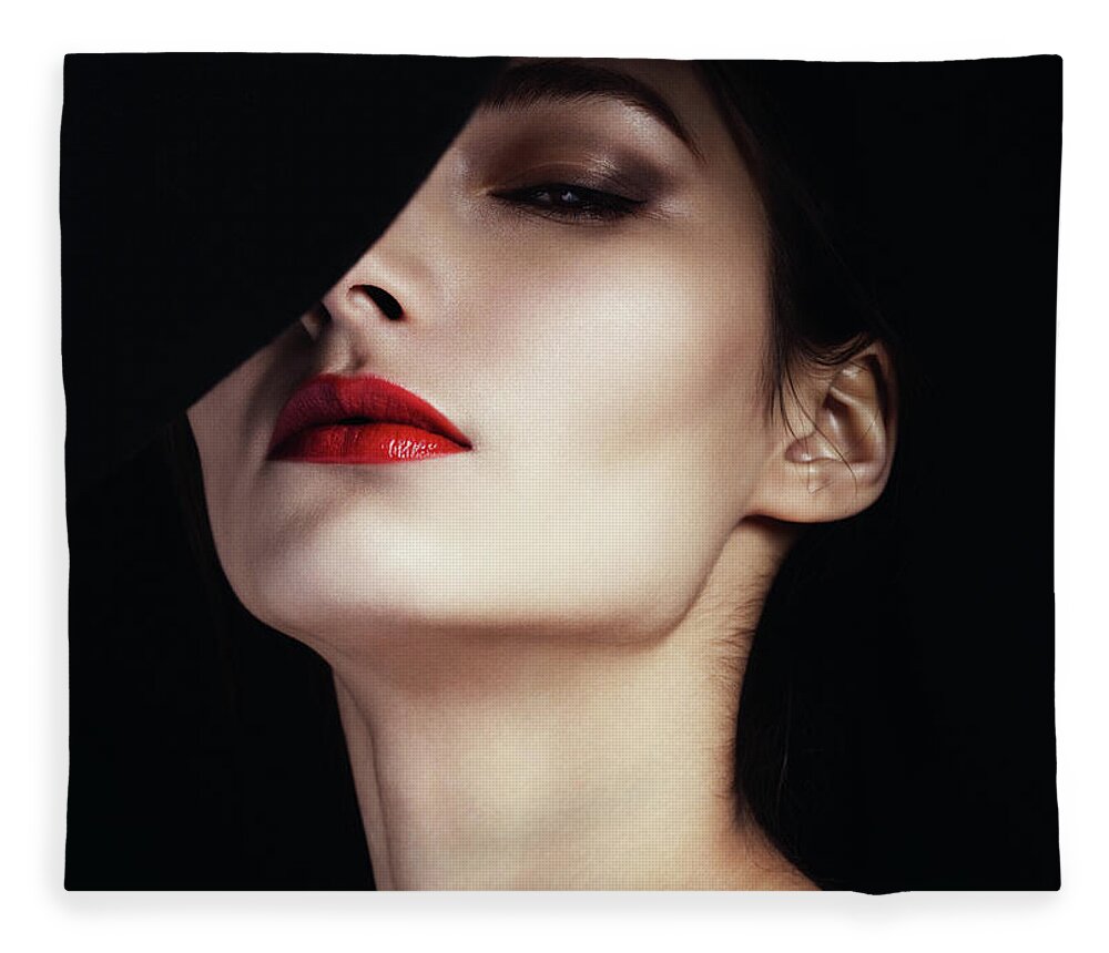 Cool Attitude Fleece Blanket featuring the photograph Beautiful Elegant Woman by Lambada