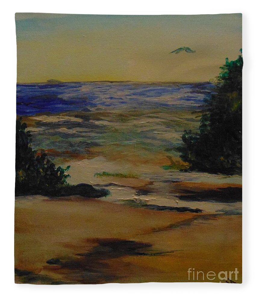 Plen Aire Fleece Blanket featuring the painting Before the Fog by Saundra Johnson
