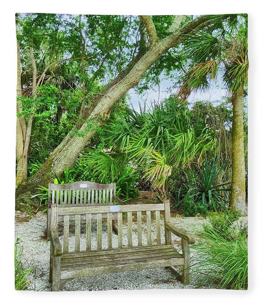 Bench Fleece Blanket featuring the photograph Bench View by Portia Olaughlin