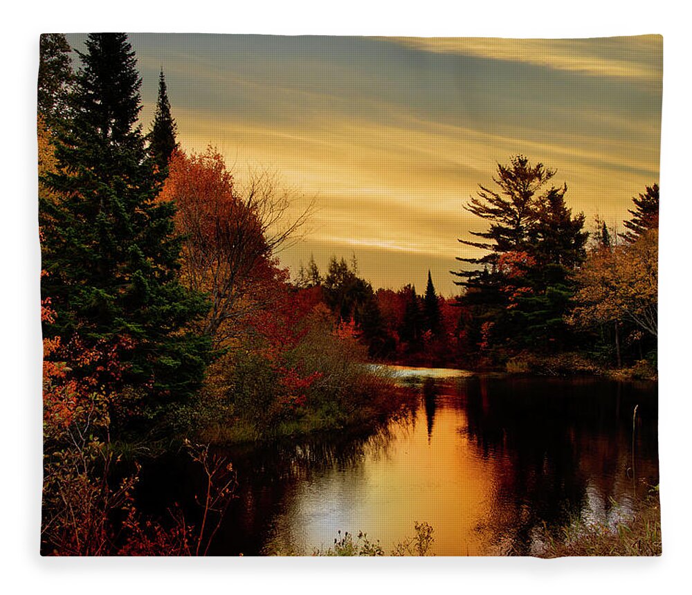 Evie Fleece Blanket featuring the photograph Betsy River Michigan by Evie Carrier