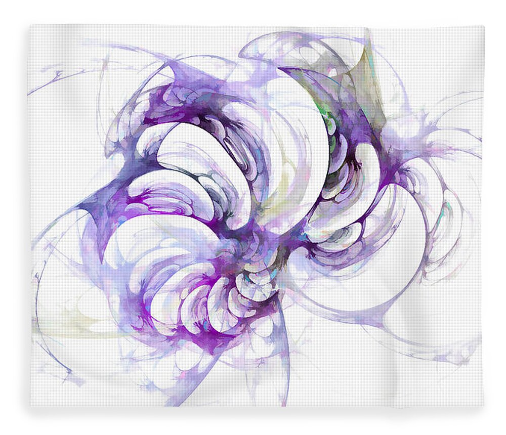 Abstraction Fleece Blanket featuring the digital art Beyond Abstraction Purple by Don Northup