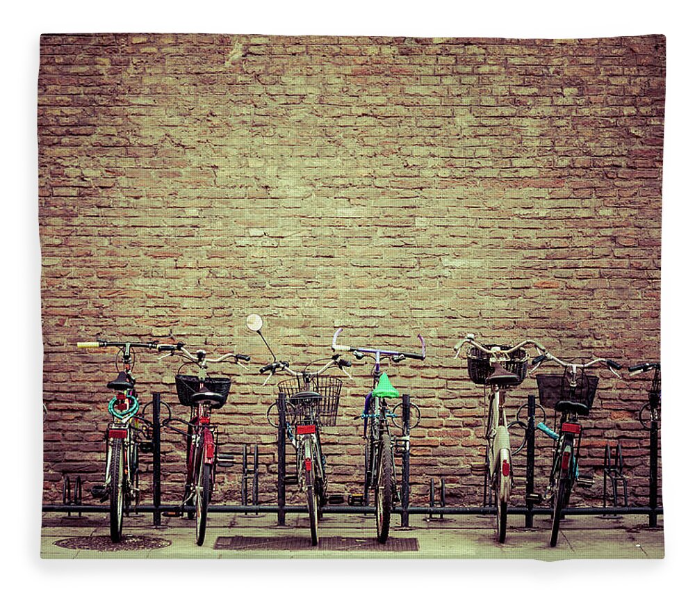 Environmental Conservation Fleece Blanket featuring the photograph Bike Parking In Bologna, Italy by Zodebala