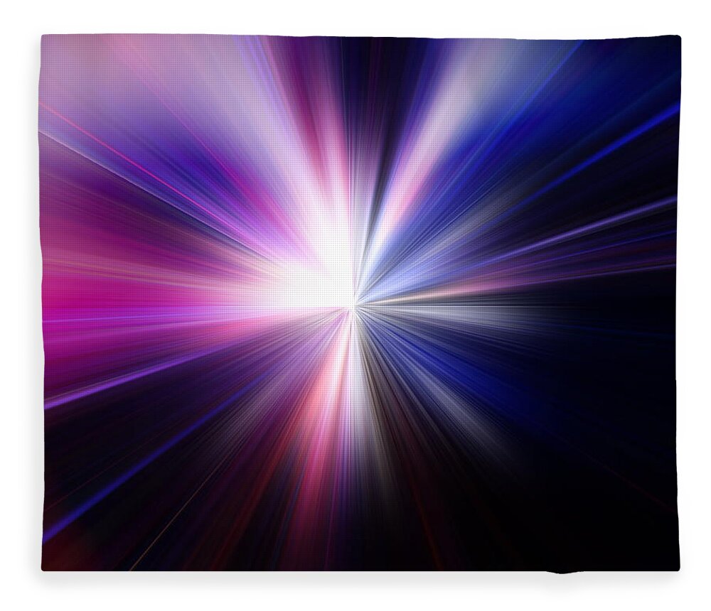 Lens Flare Fleece Blanket featuring the digital art Blue And Pink Digitally Generated Solar by Gyro Photography/amanaimagesrf