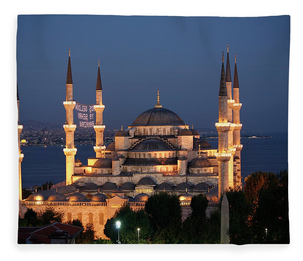 Istanbul Fleece Blanket featuring the photograph Blue Mosque In Istanbul by Ayse Topbas