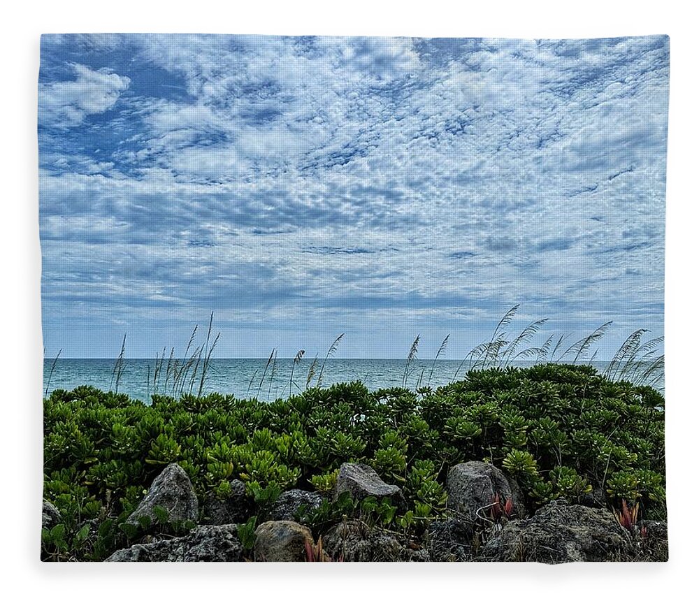 Beach Fleece Blanket featuring the photograph Blue Sky Lullaby by Portia Olaughlin