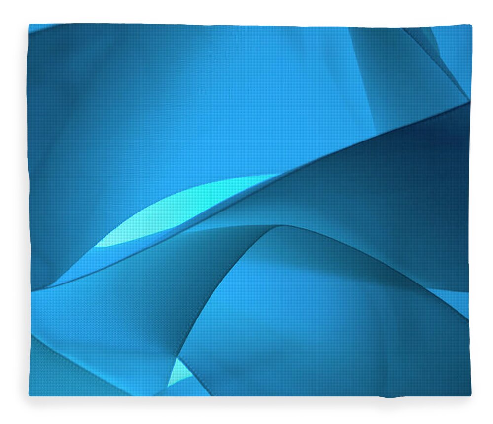 Shadow Fleece Blanket featuring the photograph Blue Waves Abstract Background 2 by Jcarroll-images