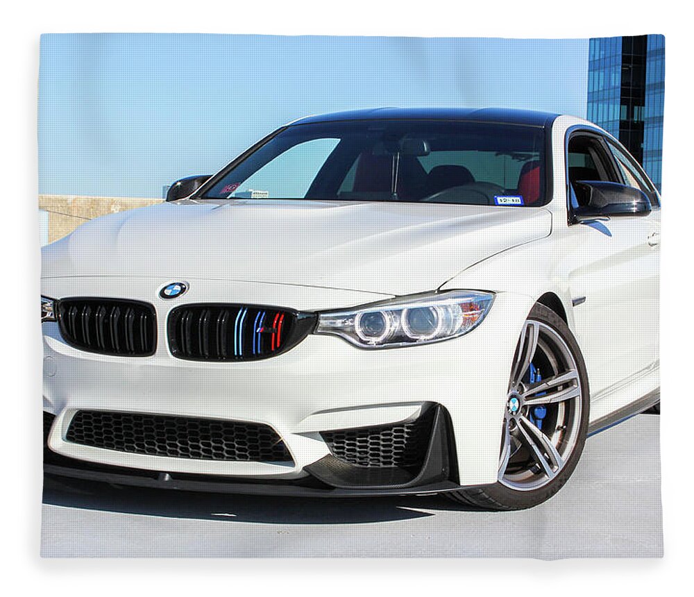 Bmw M4 Fleece Blanket featuring the photograph Bmw M4 by Rocco Silvestri