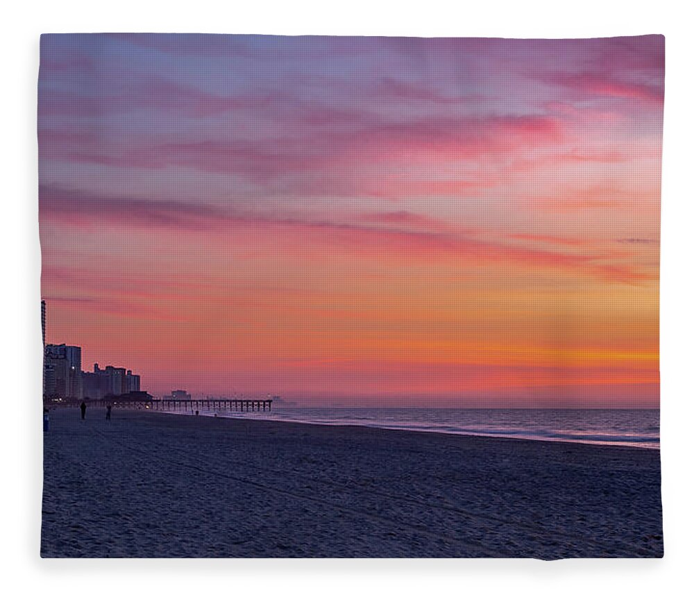 Beach Fleece Blanket featuring the photograph Boardwalk Sunrise by David Palmer