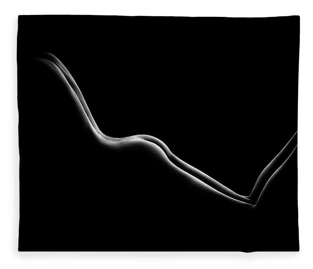 Nude Fleece Blanket featuring the photograph Bodyscape nude woman buttocks by Johan Swanepoel