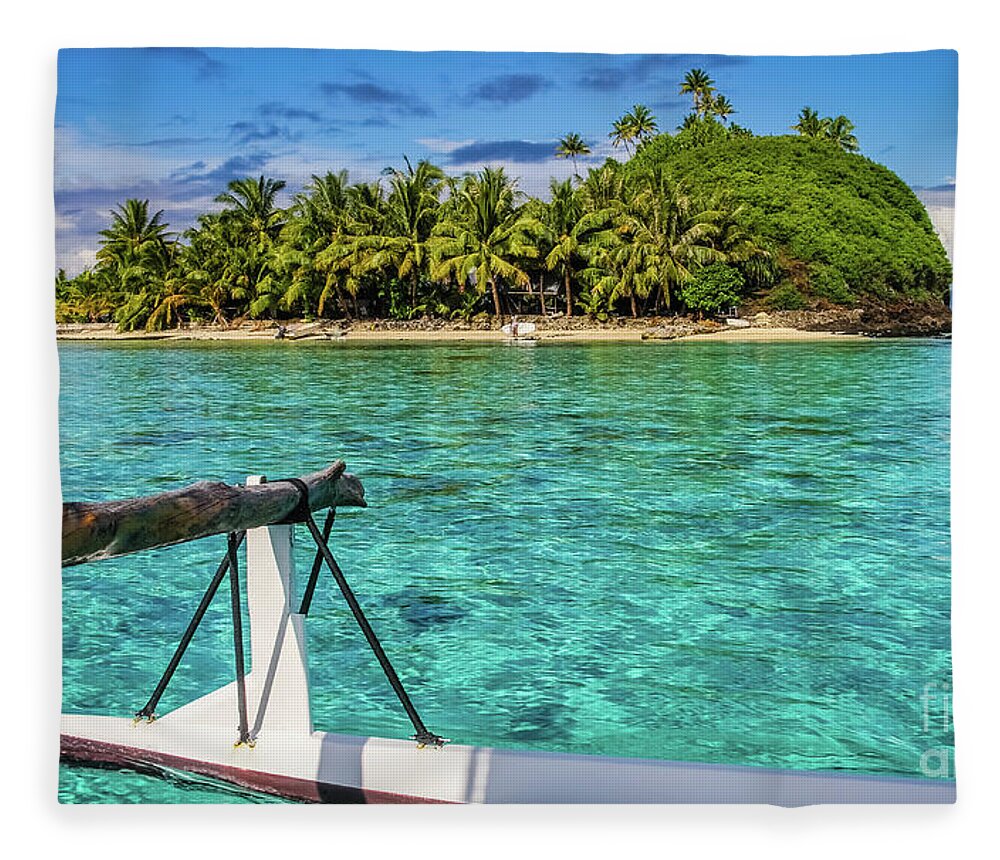Bora Bora Fleece Blanket featuring the photograph Bora Bora lagoon by Lyl Dil Creations