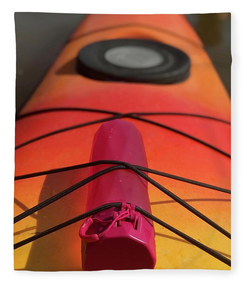 Kayak Fleece Blanket featuring the photograph Bottle on a Boat by Lora J Wilson