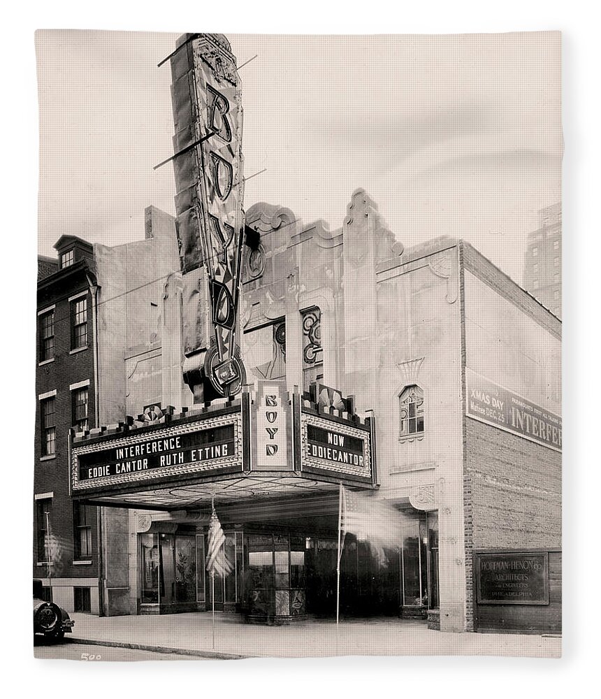 Interference Fleece Blanket featuring the photograph Boyd Theater by E C Luks