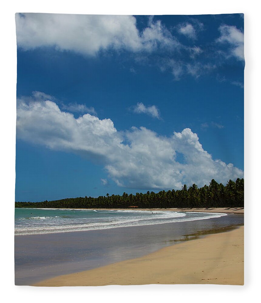 Bahia State Fleece Blanket featuring the photograph Brazil, Boipeba Island, Cueira Beach by Aldo Pavan