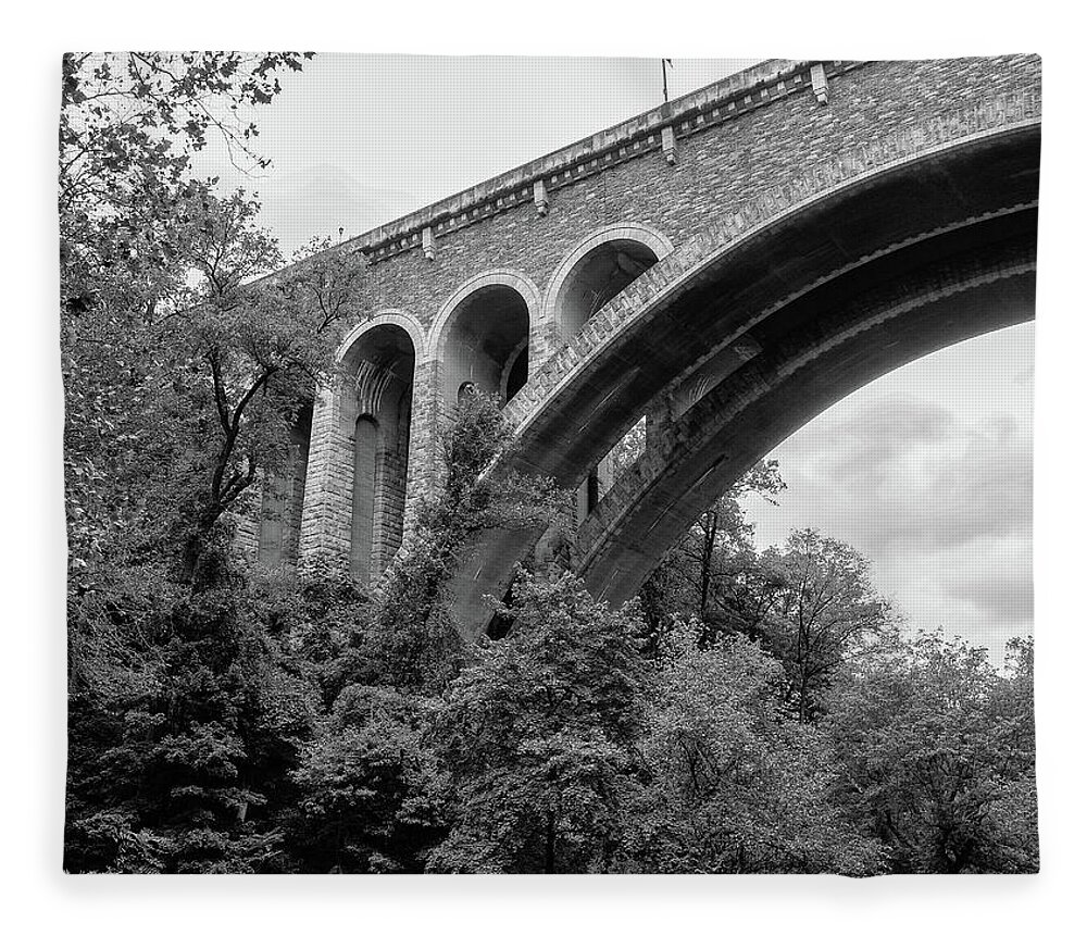 Arch Fleece Blanket featuring the photograph Bridge at Wissahickon Creek, by Louis Dallara