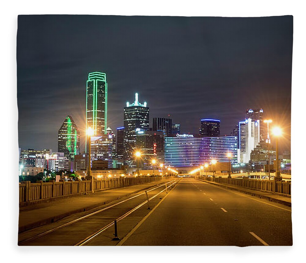 Texas Fleece Blanket featuring the photograph Bridge to Dallas by David Morefield
