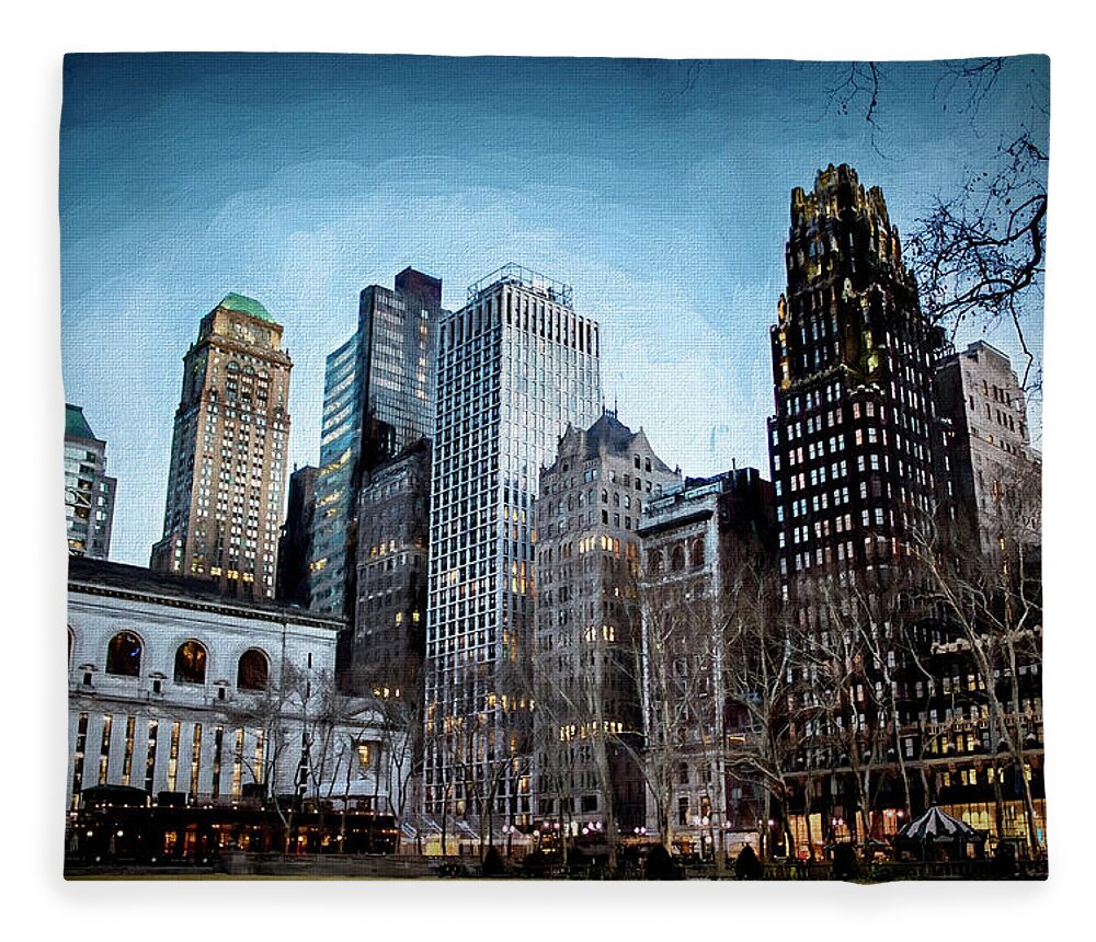 Bryant Park Fleece Blanket featuring the photograph Bryant Park NYC by Alison Frank