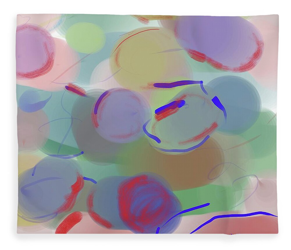 Abstract Fleece Blanket featuring the digital art Bubble abstract by Jean Evans
