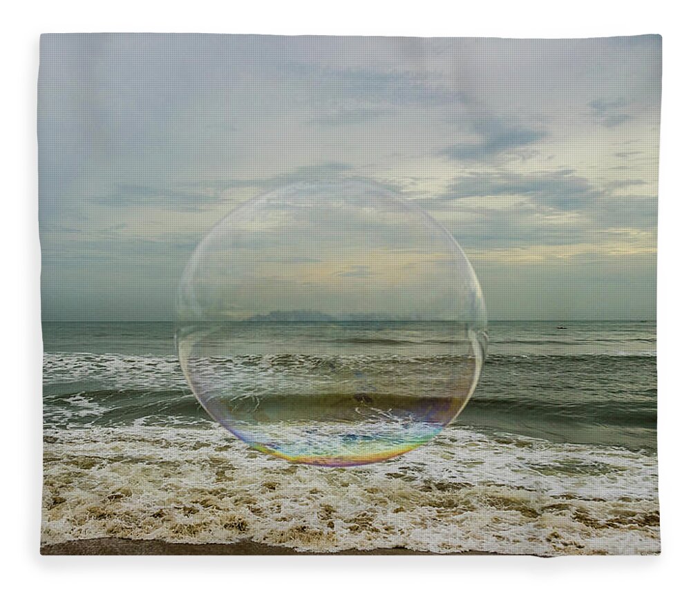 Tranquility Fleece Blanket featuring the photograph Bubble Rise by Kumaravel